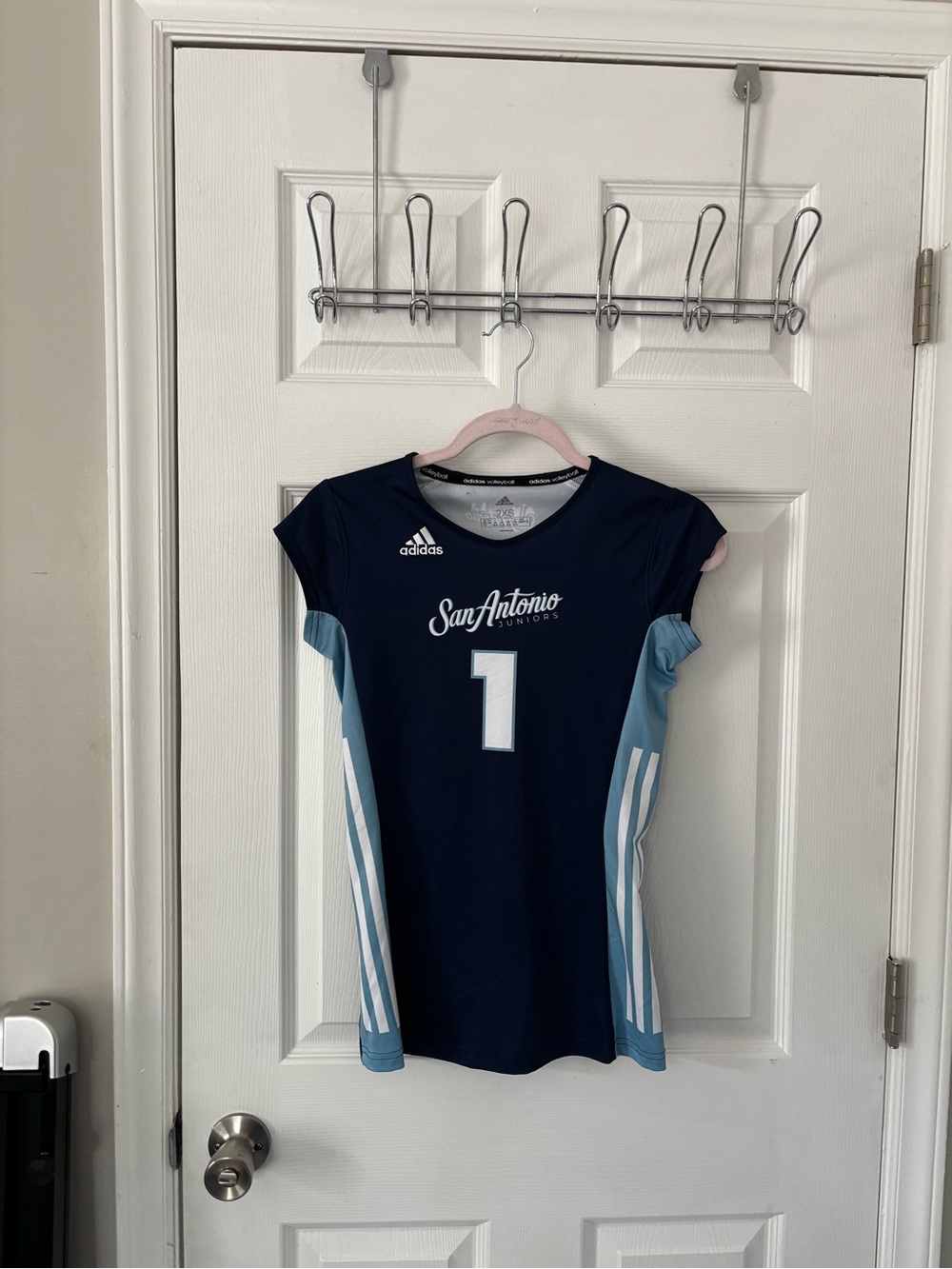 adidas San Antonio Navy Blue and Light Blue Girls' Athletic Jersey